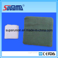 Medical Flat Gauze Fabric Swabs in White and Green Color